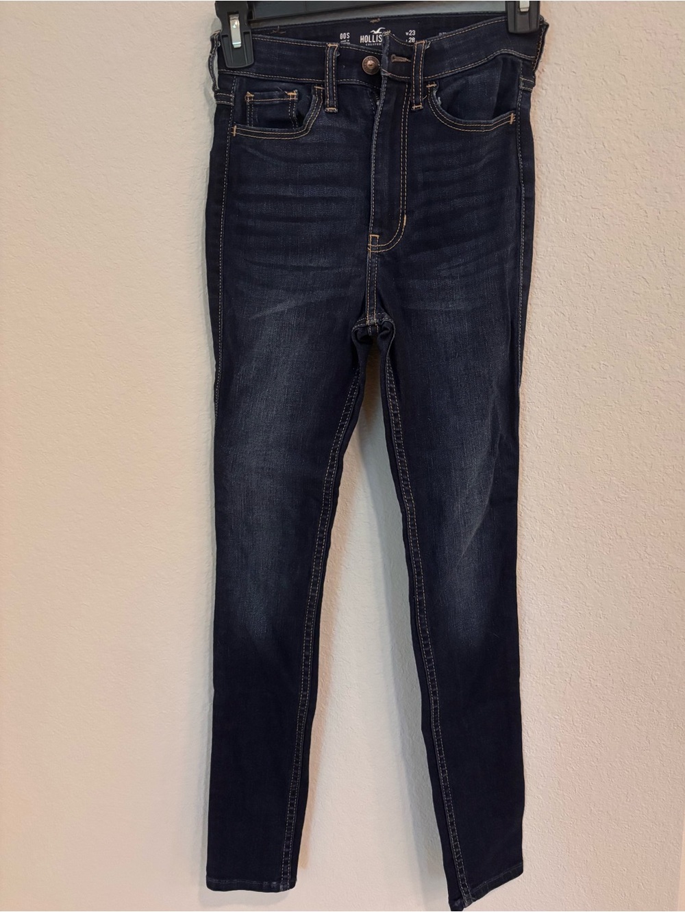 Hollister Women's Dark Blue Ultra high rise super Skinny Jeans 23x28